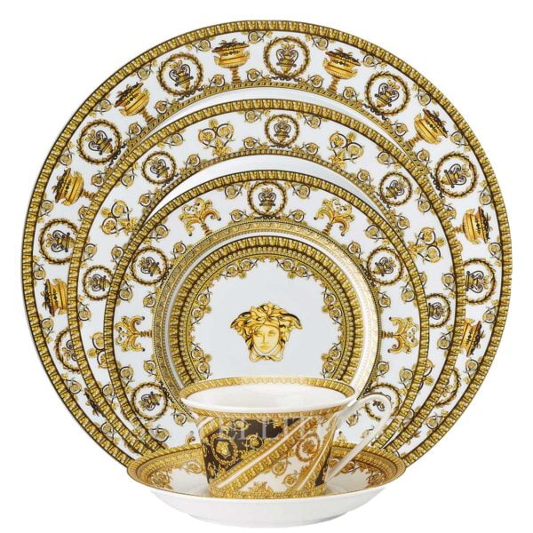 versace i love baroque white 5 piece place setting
