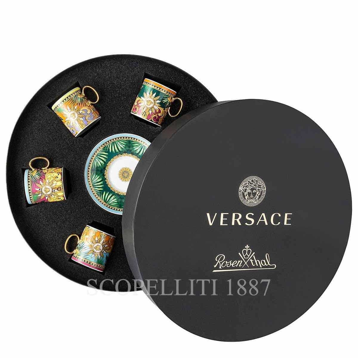 versace jungle animalier gift set of 6 espresso cups and saucers