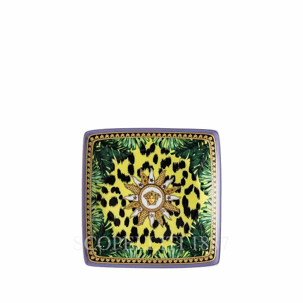 versace jungle animalier square flat bowl 12 cm