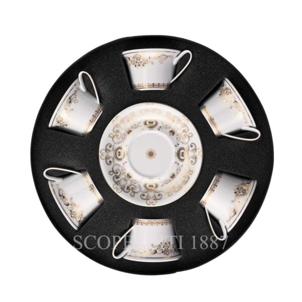 versace set of 6 tea cups and saucers medusa gala gold