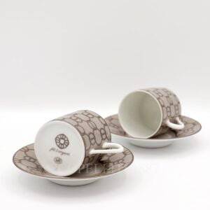 hermes fil d'argent coffee cup and saucer