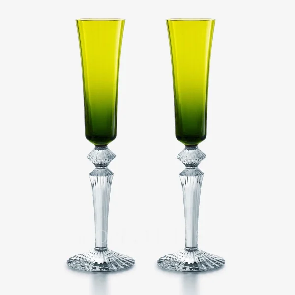 baccarat gift set 2 flutes mille nuits flutissimo moss
