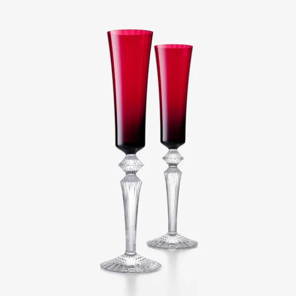 baccarat gift set 2 flutes mille nuits flutissimo red