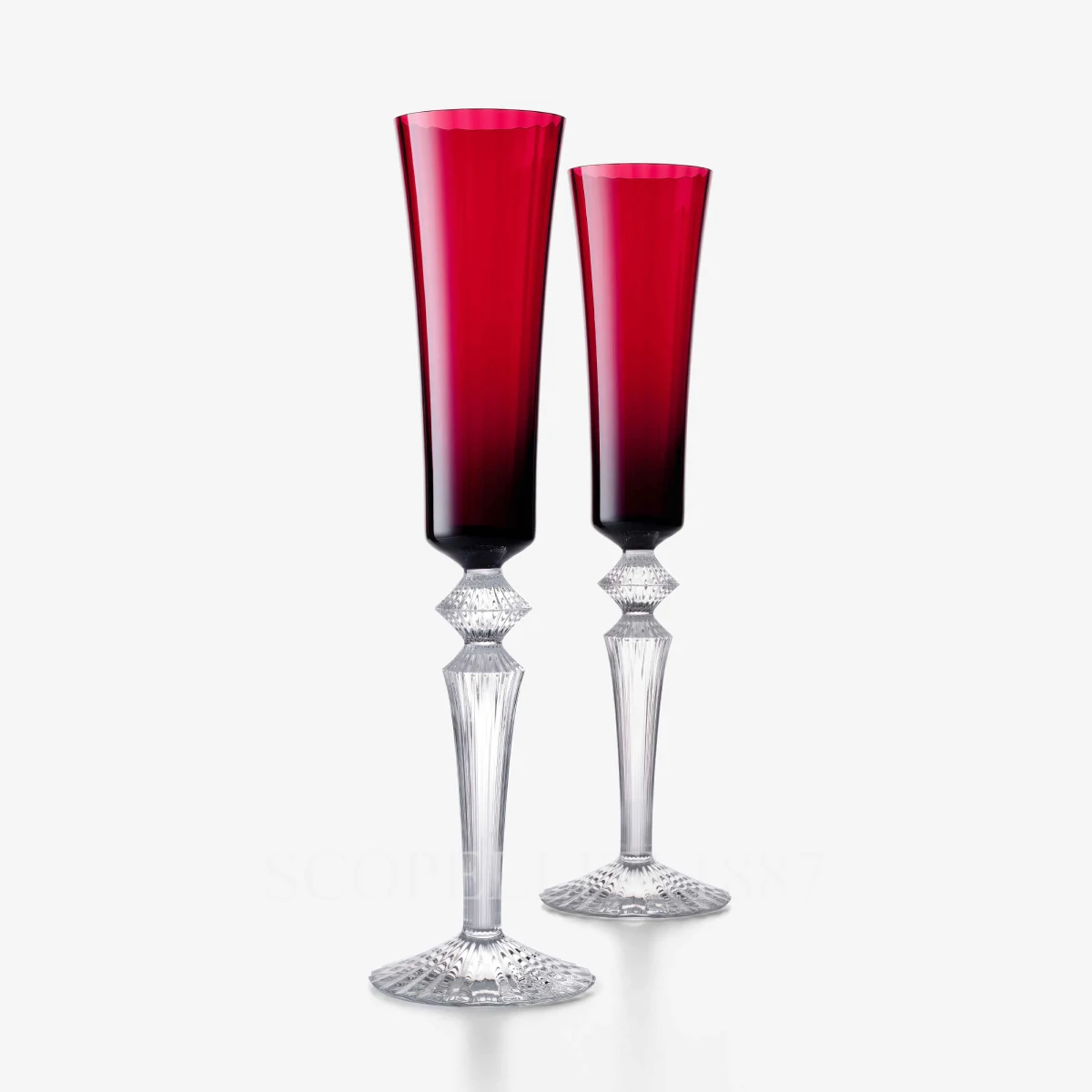 baccarat gift set 2 flutes mille nuits flutissimo red