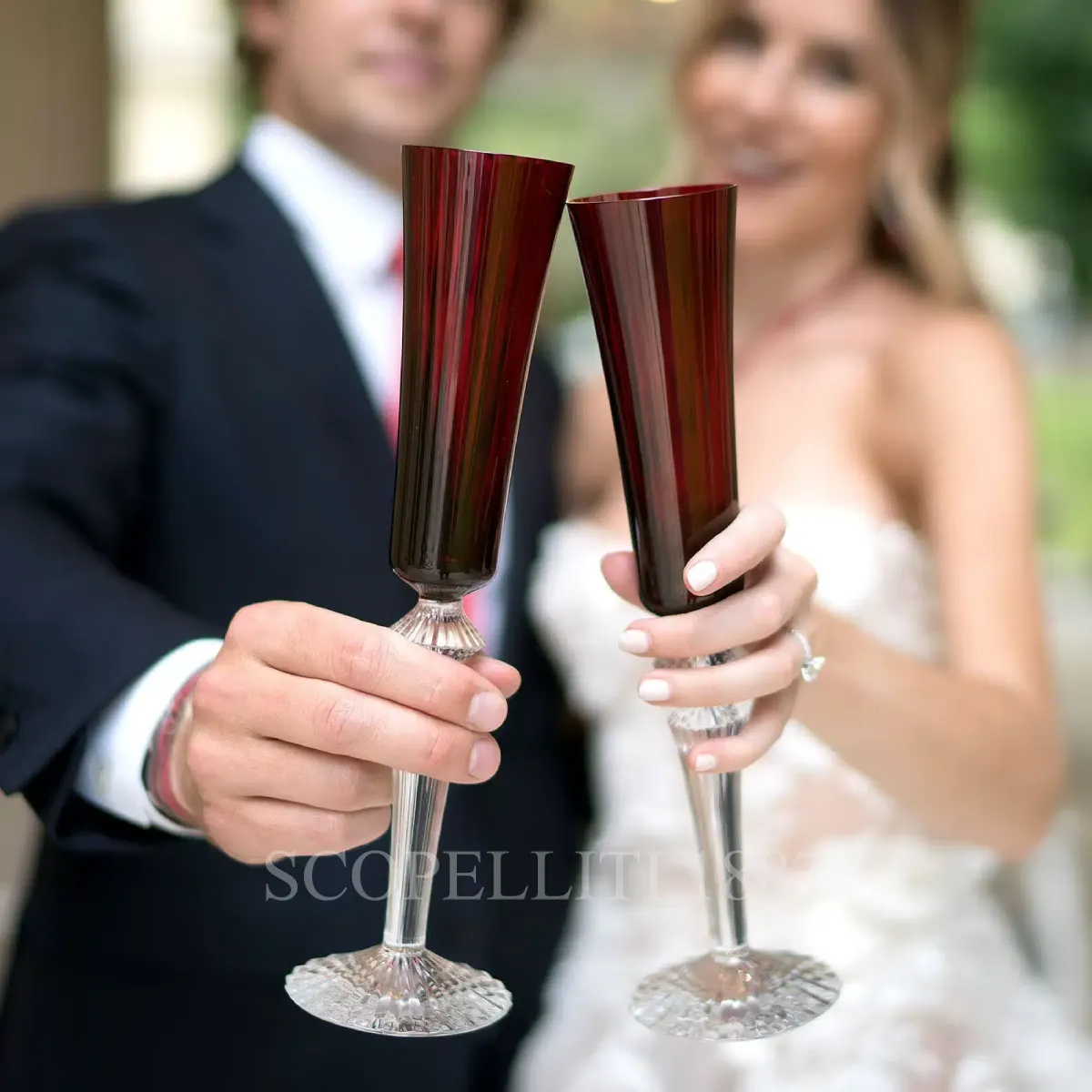 baccarat gift set 2 flutes mille nuits flutissimo red