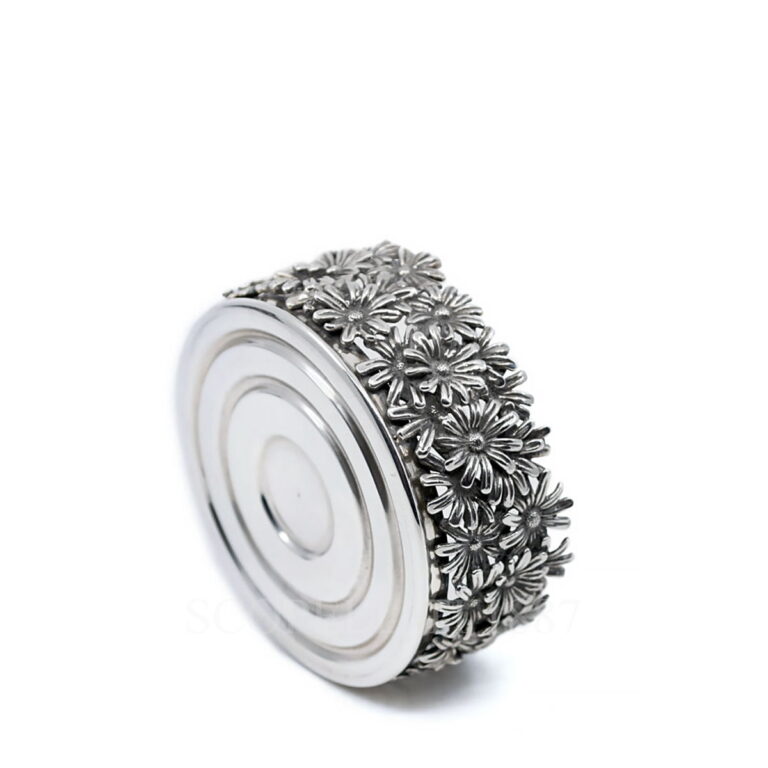 raspini silver coaster daisies