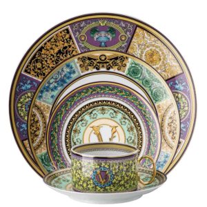 versace barocco mosaic 5 piece place setting