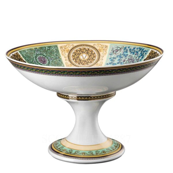 versace barocco mosaic bowl on foot 35 cm