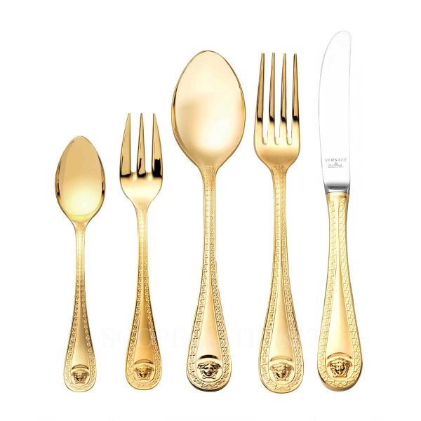 versace 30 pcs set medusa cutlery gold plated