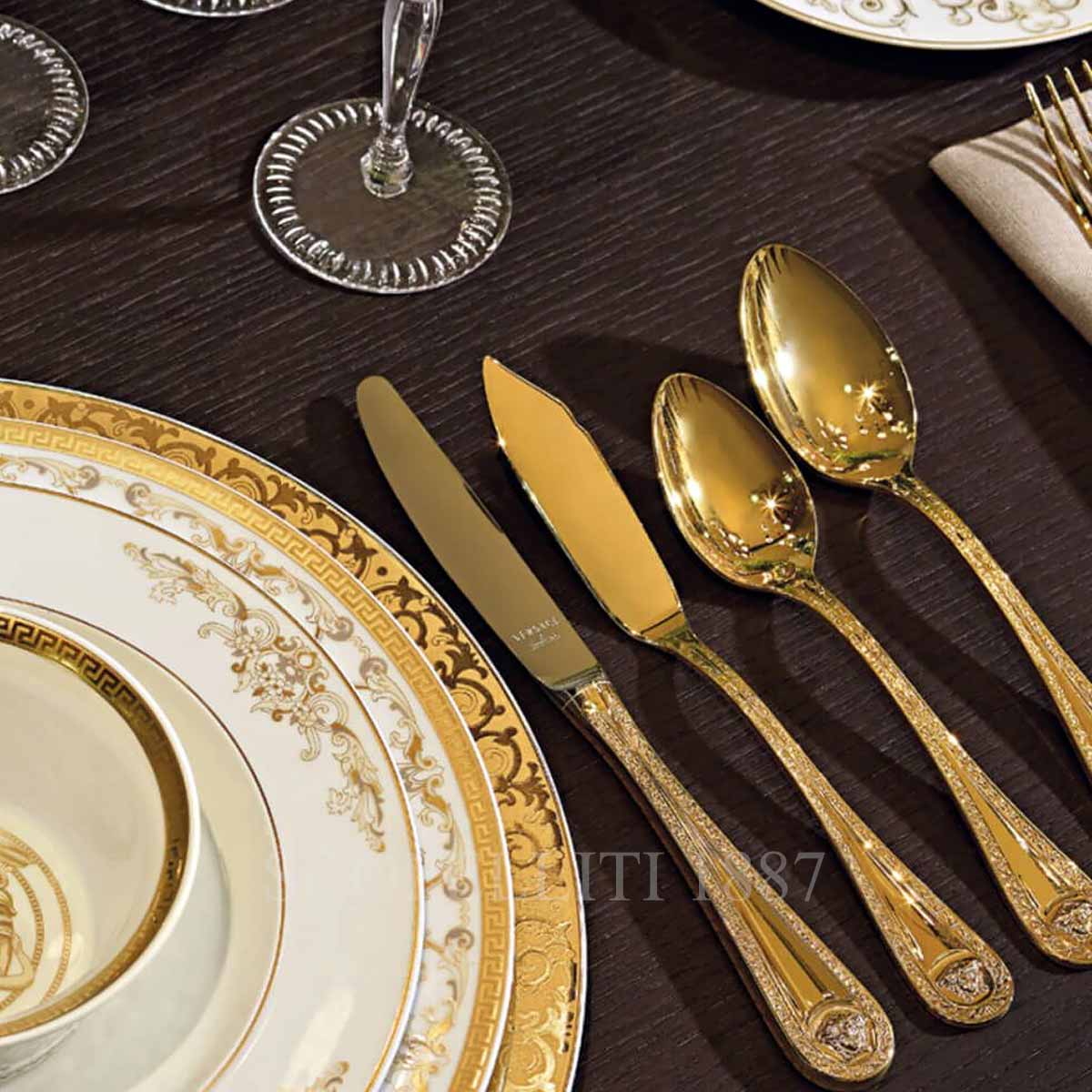 Versace, Dining, Versace Rosenthal Medusa Gold Plated Flatware Fish Knife  Set Of 2 Authentic