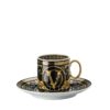 Versace Espresso Cup and Saucer Virtus Gala Black