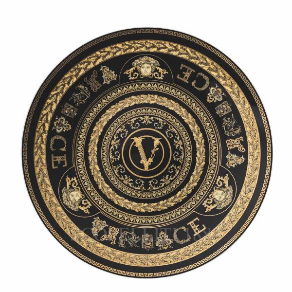 versace virtus gala black service plate 33 cm