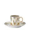 Versace Espresso Cup and Saucer Virtus Gala White