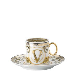 versace virtus gala white espresso cup and saucer