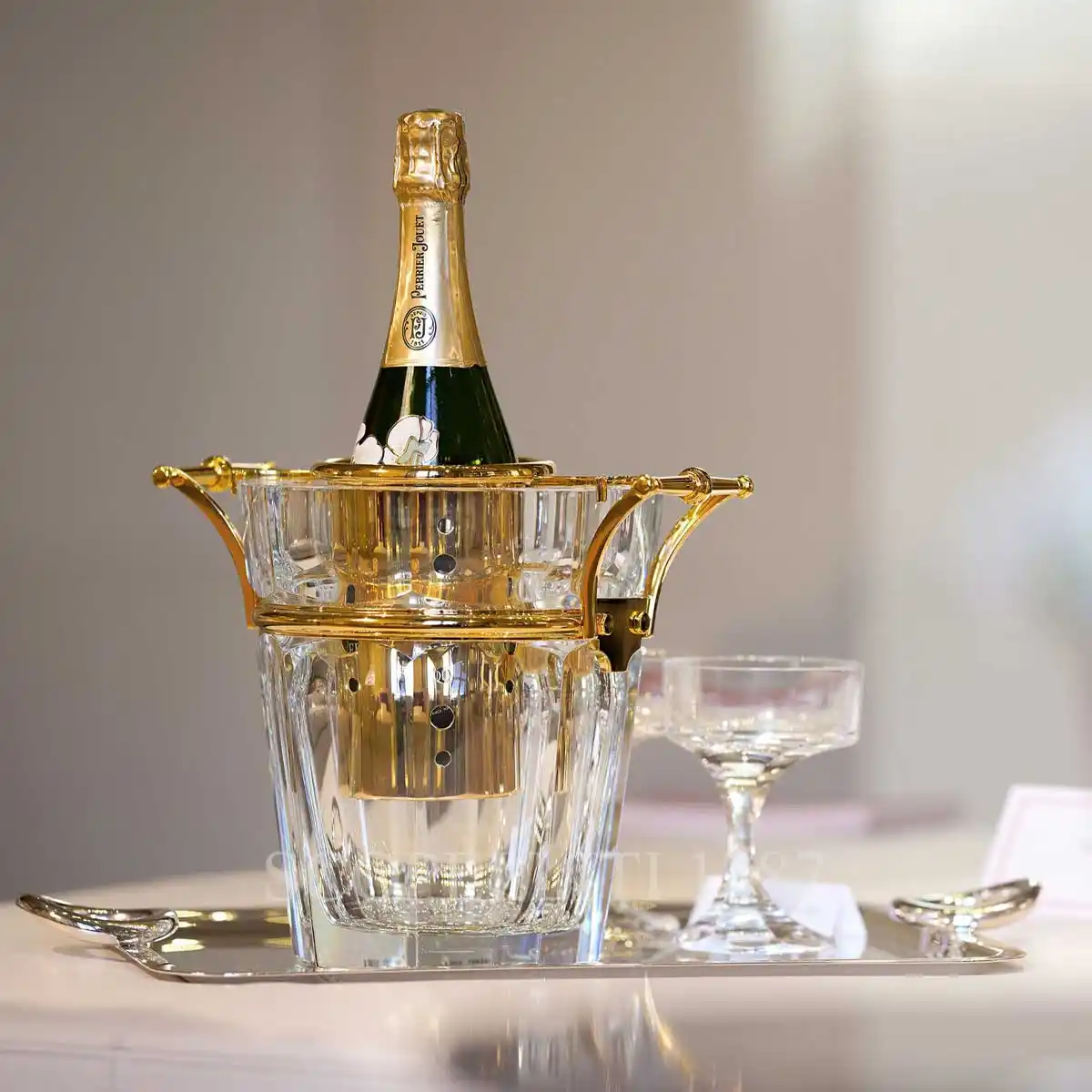 baccarat harcourt champagne cooler clear gold
