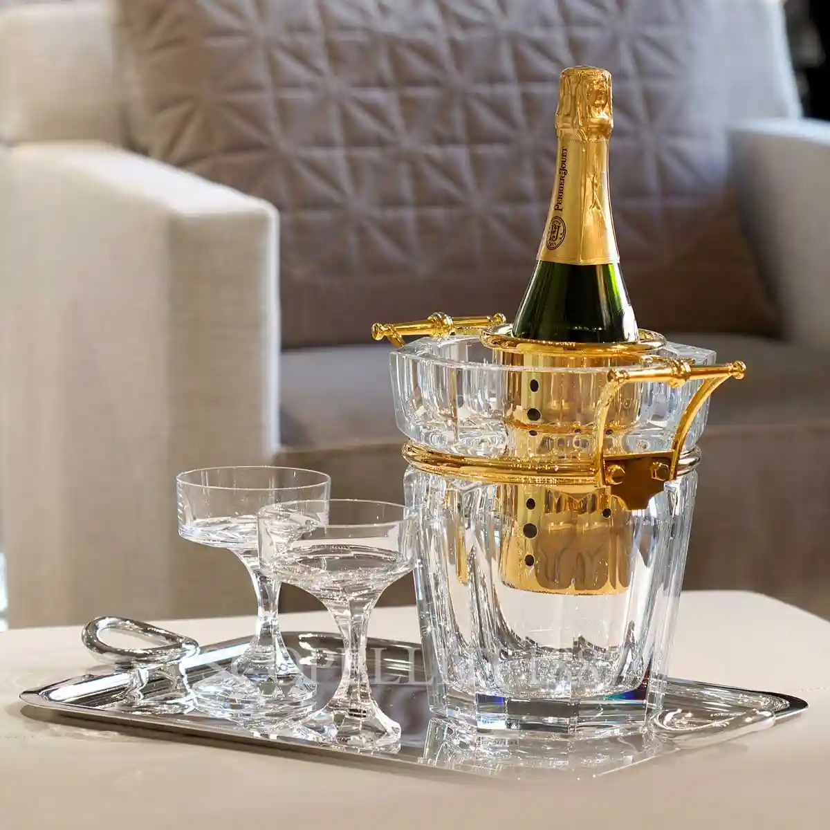 baccarat harcourt champagne cooler clear gold