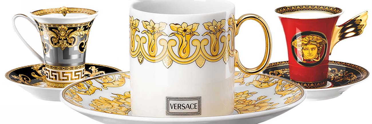 Versace crystal-embellished cup - Black