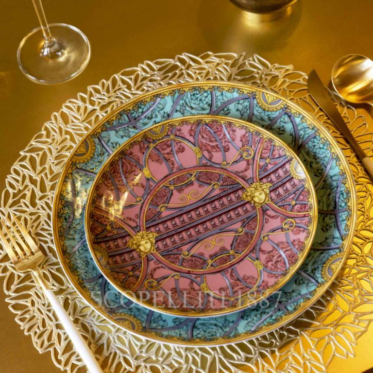 versace la scala del palazzo rose dessert plate