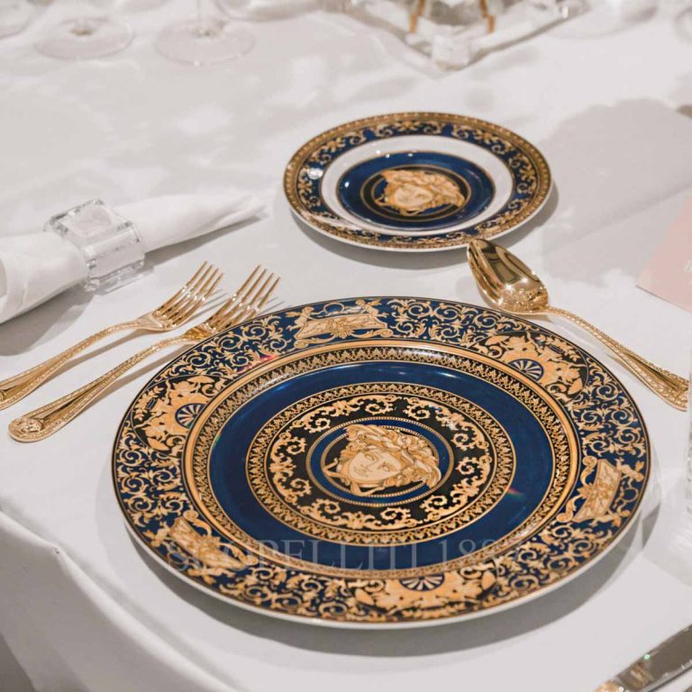 versace plate medusa blue