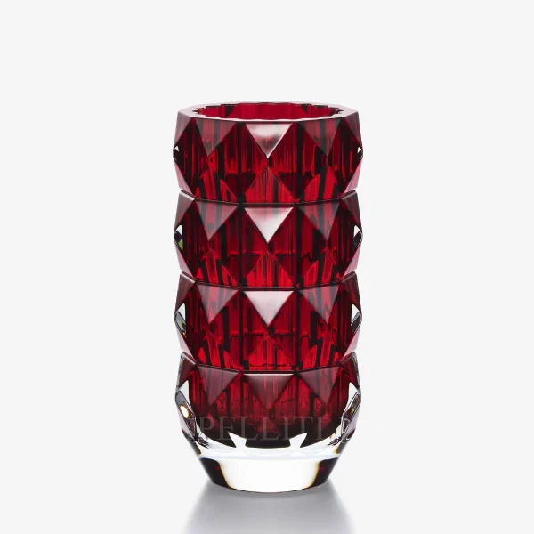 baccarat louxor crystal vase red