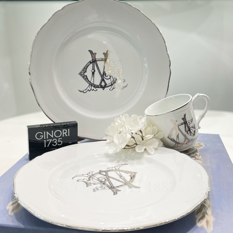 customised luxury yacht tableware