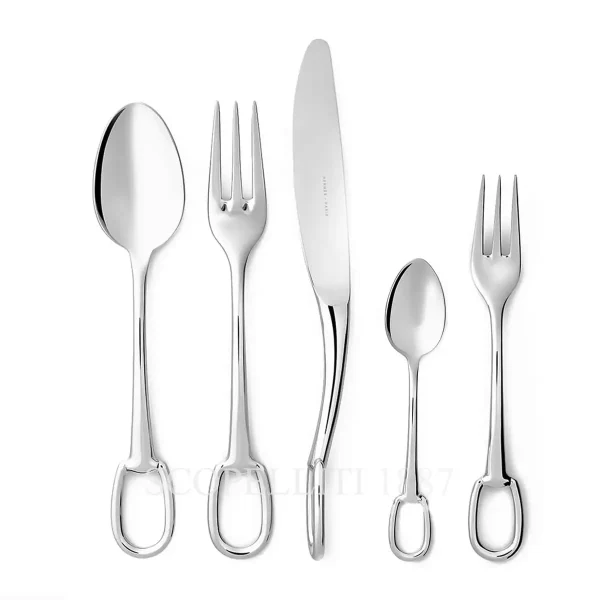 hermes attelage silver-plated flatware place setting
