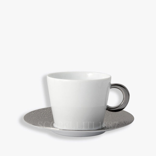 bernardaud ecume platinum tea cup and saucer