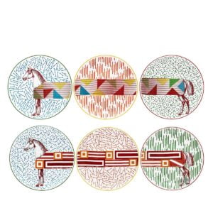 hermes hippomobile set of 6 dessert plates