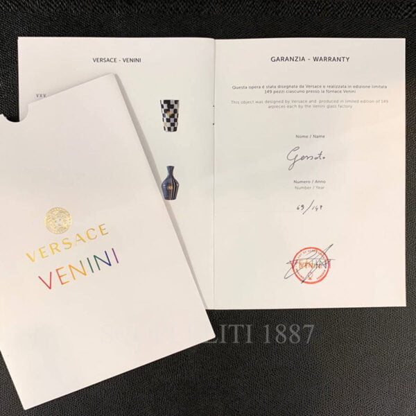 versace venini warranty certificate gessato