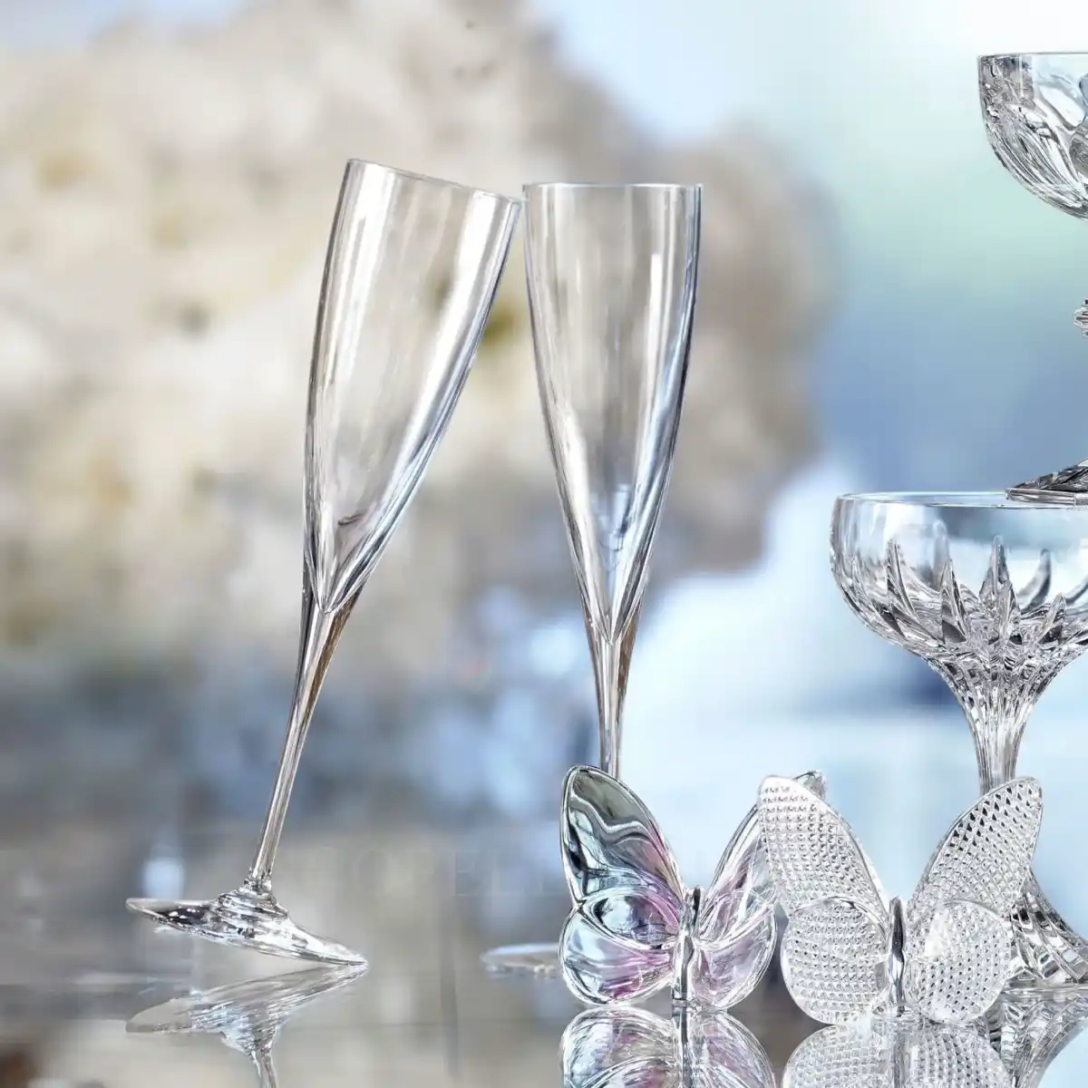 baccarat dom perignon champagne flutes in clear crystal