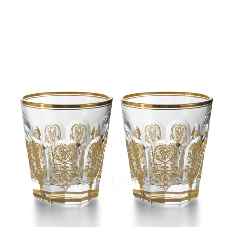 baccarat harcourt empire set two crystal tumblers