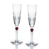 Baccarat Gift Set 2 Flutes Harcourt Eve Clear Red