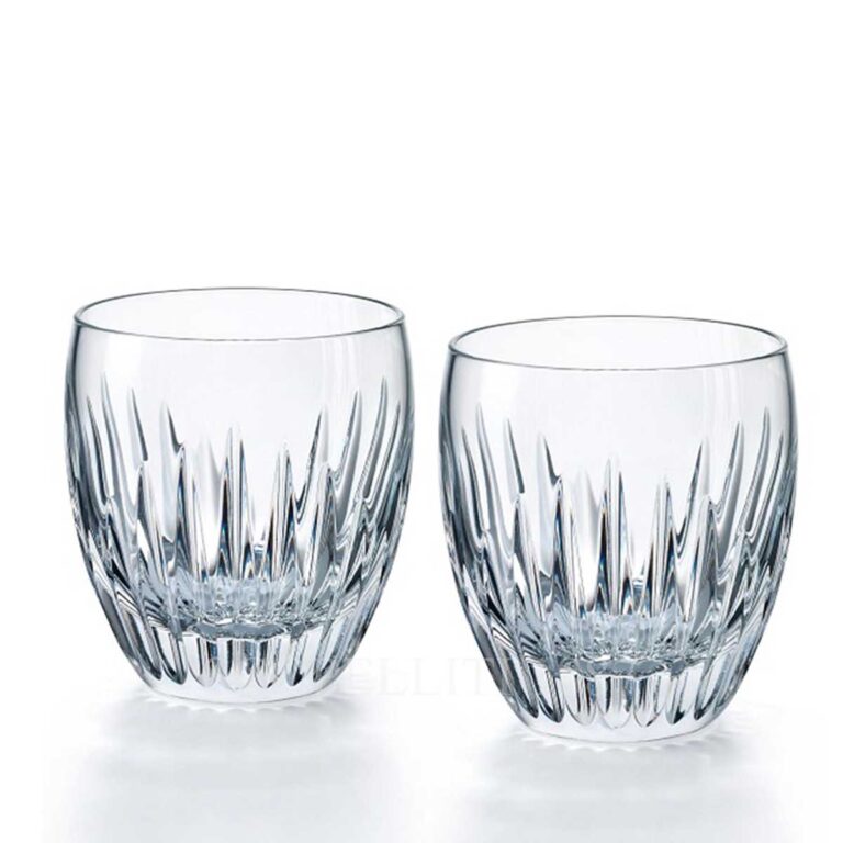 baccarat massena set two crystal tumblers medium