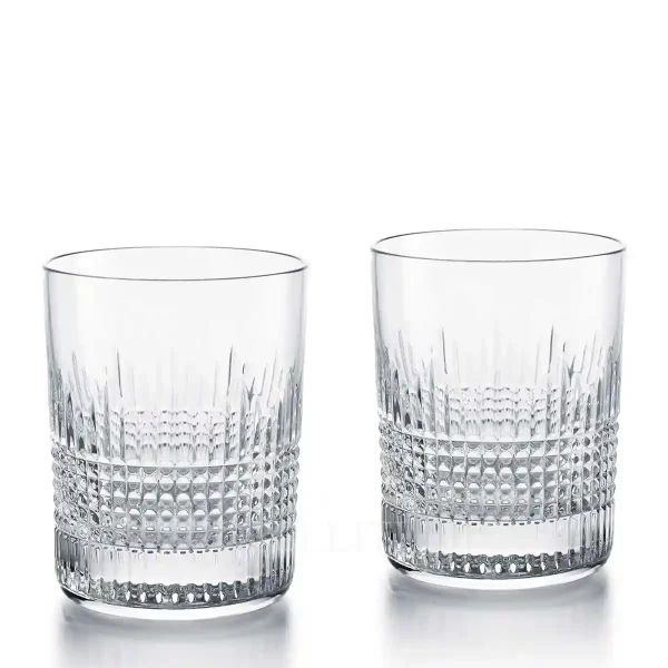 baccarat nancy set two crystal tumblers medium