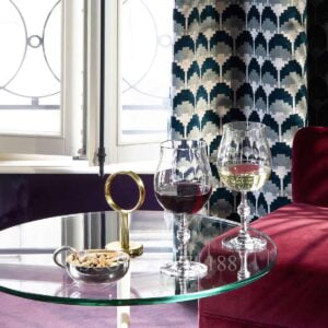 baccarat set of 2 wine glasses jcb passion