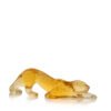Lalique Zeila Panther Sculpture Small Amber