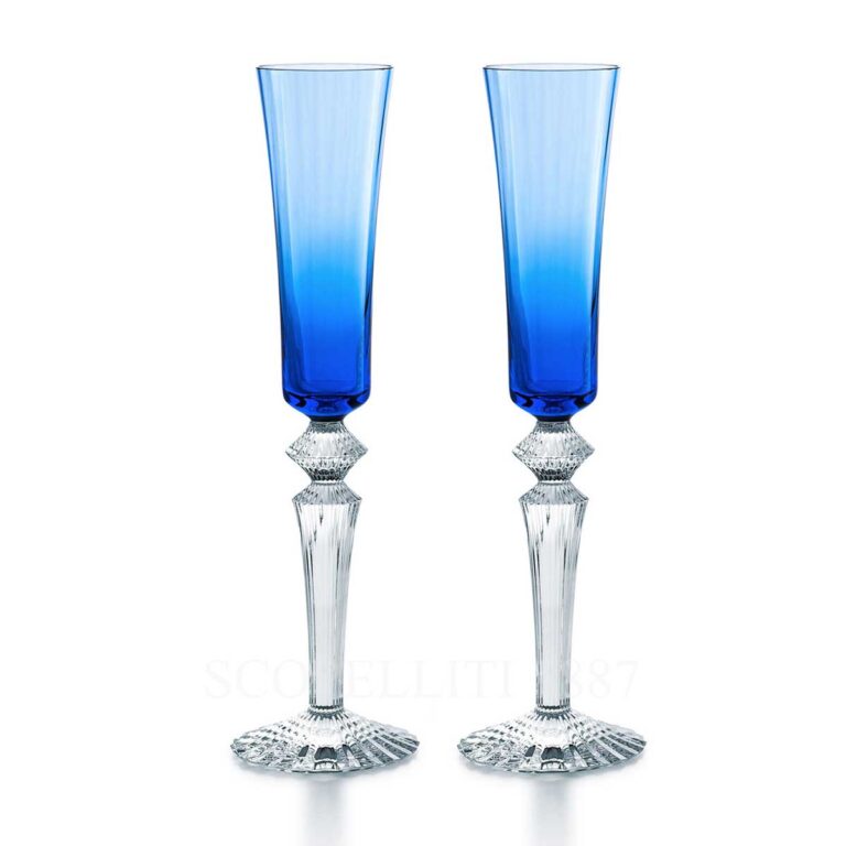 baccarat gift set 2 flutes mille nuits flutissimo blue