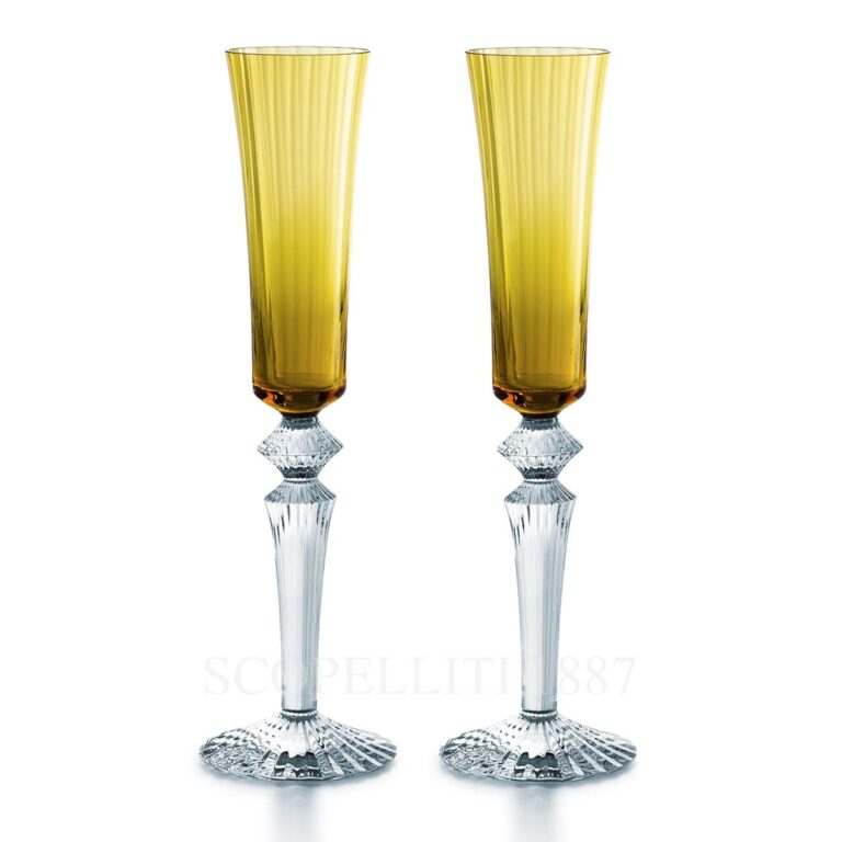 baccarat gift set 2 flutes mille nuits flutissimo amber