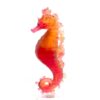 Daum Crystal Seahorse Mer de Corail Amber Red Numbered Edition
