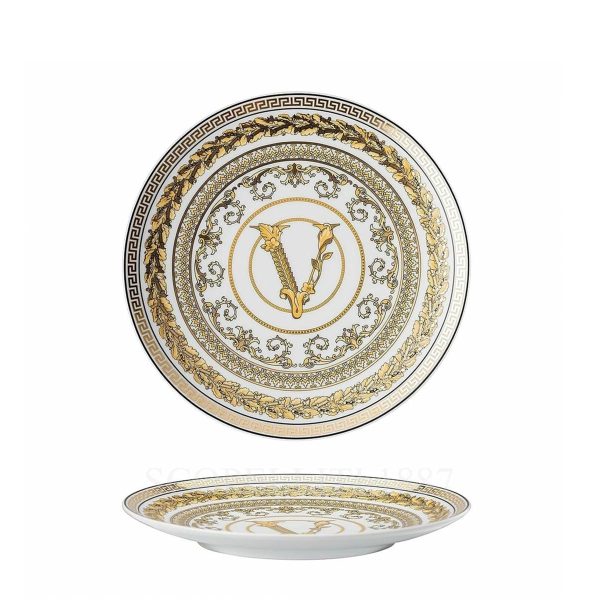 versace virtus gala white bread plate