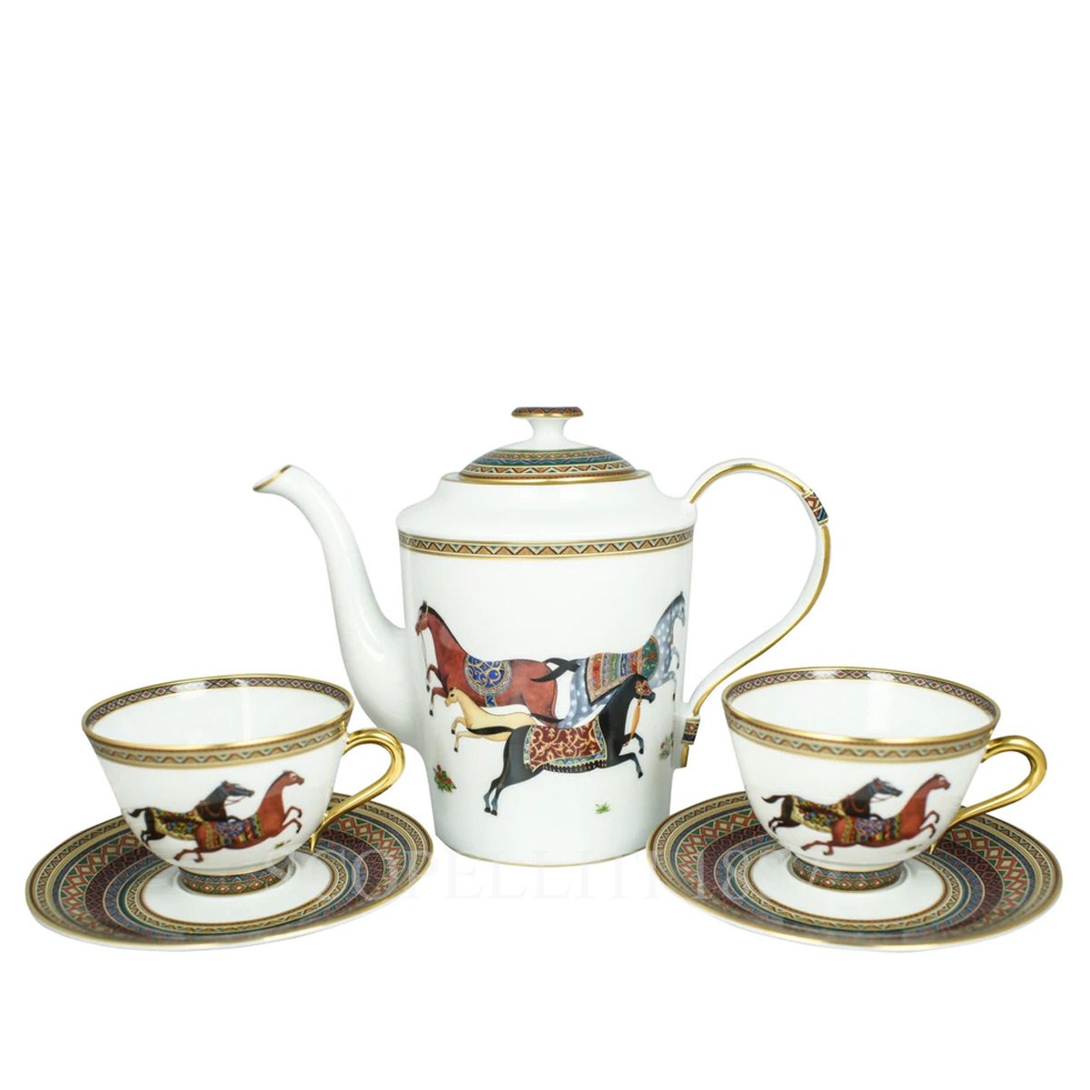 Hermes Set of 6 tea cups with saucers Cheval d'Orient - SCOPELLITI 1887
