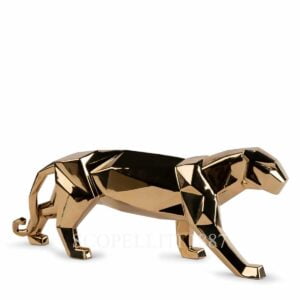 lladro panther metallic gold