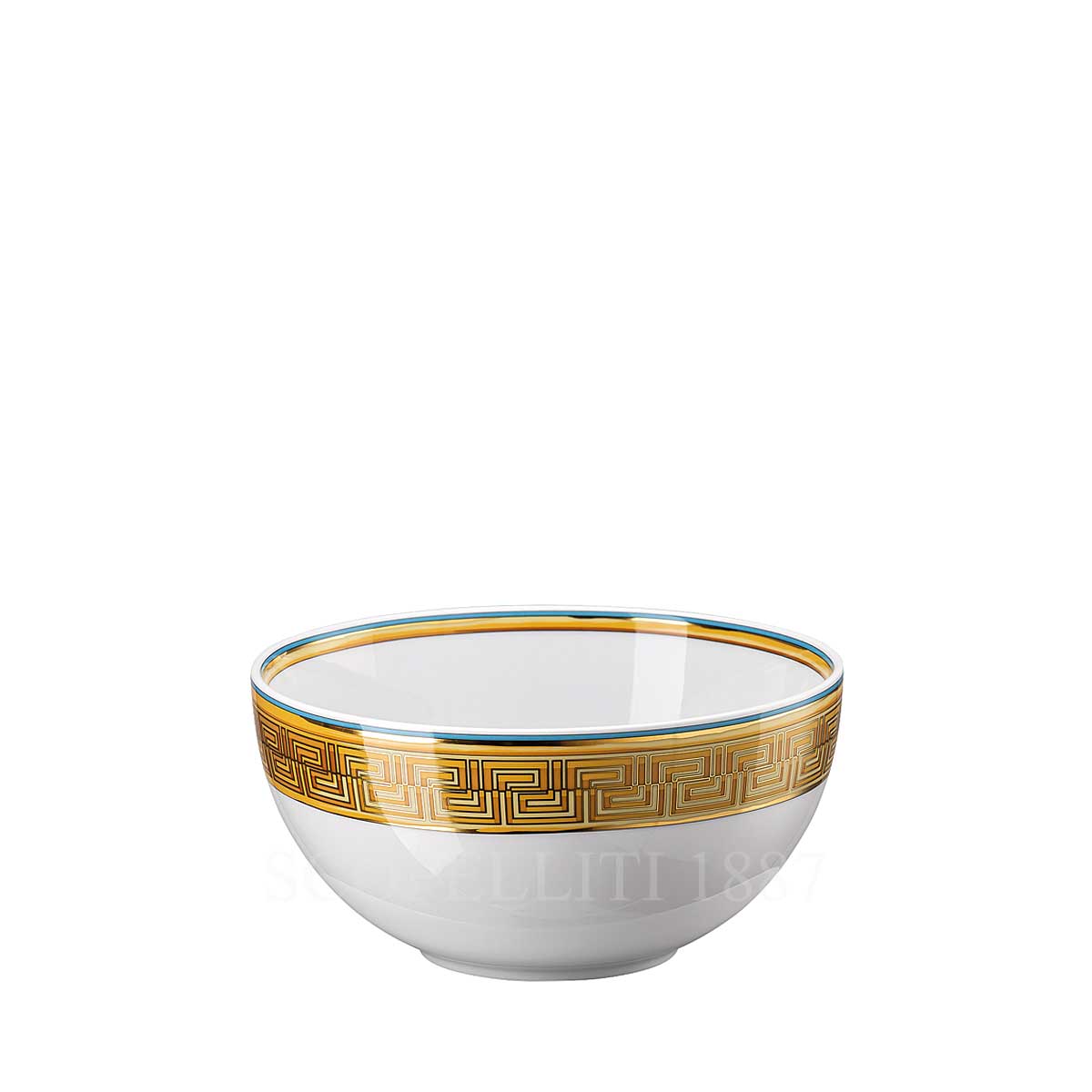 versace medusa amplified soup bowl blue coin