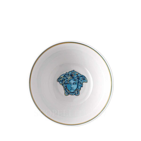 versace medusa amplified soup bowl blue coin