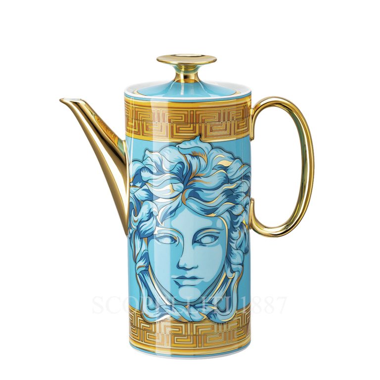 versace medusa amplified coffee pot blue coin