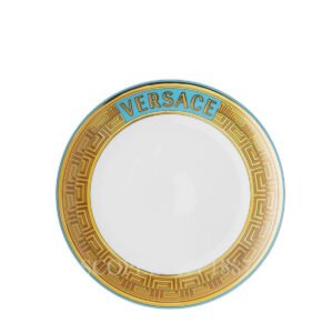 versace medusa amplified dessert plate blue coin