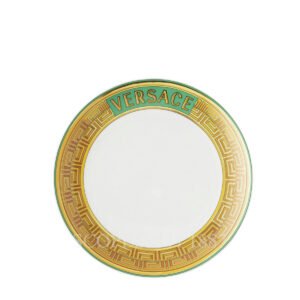 versace medusa amplified dessert plate green coin