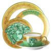 New Versace Medusa Amplified Green Coin 5 Piece place Setting