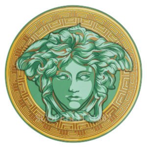 versace medusa amplified presentation plate green coin