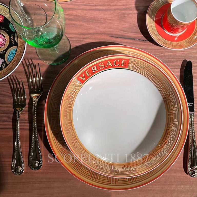 versace medusa amplified orange coin soup plate